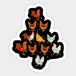 Chicken Christmas Tree Sticker